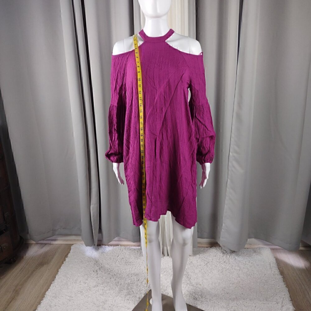 TCEC Women's Light Purple, Off The Shoulder Long Sleeve Midi Dress Size L - Picture 5 of 13